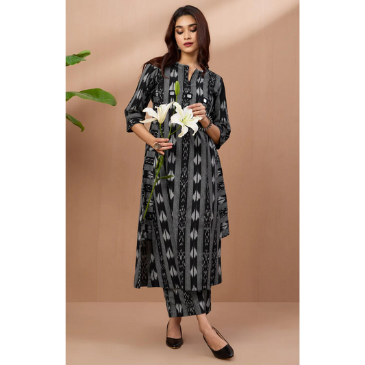 Long Kurta with Side Twist - Co-Ord Set