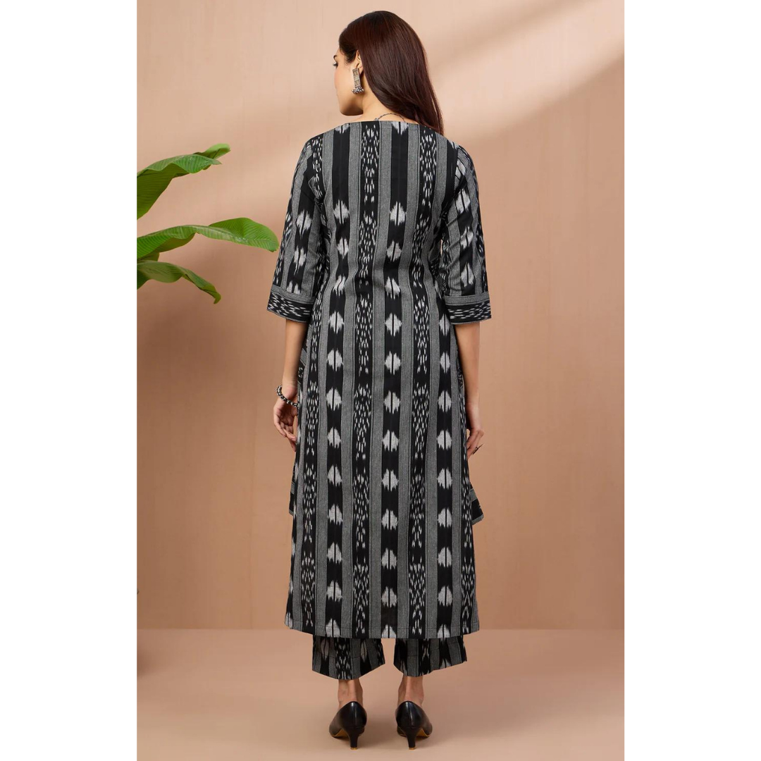 Co-Ord Set Long Kurta With Side Twist - Shadow Streaks