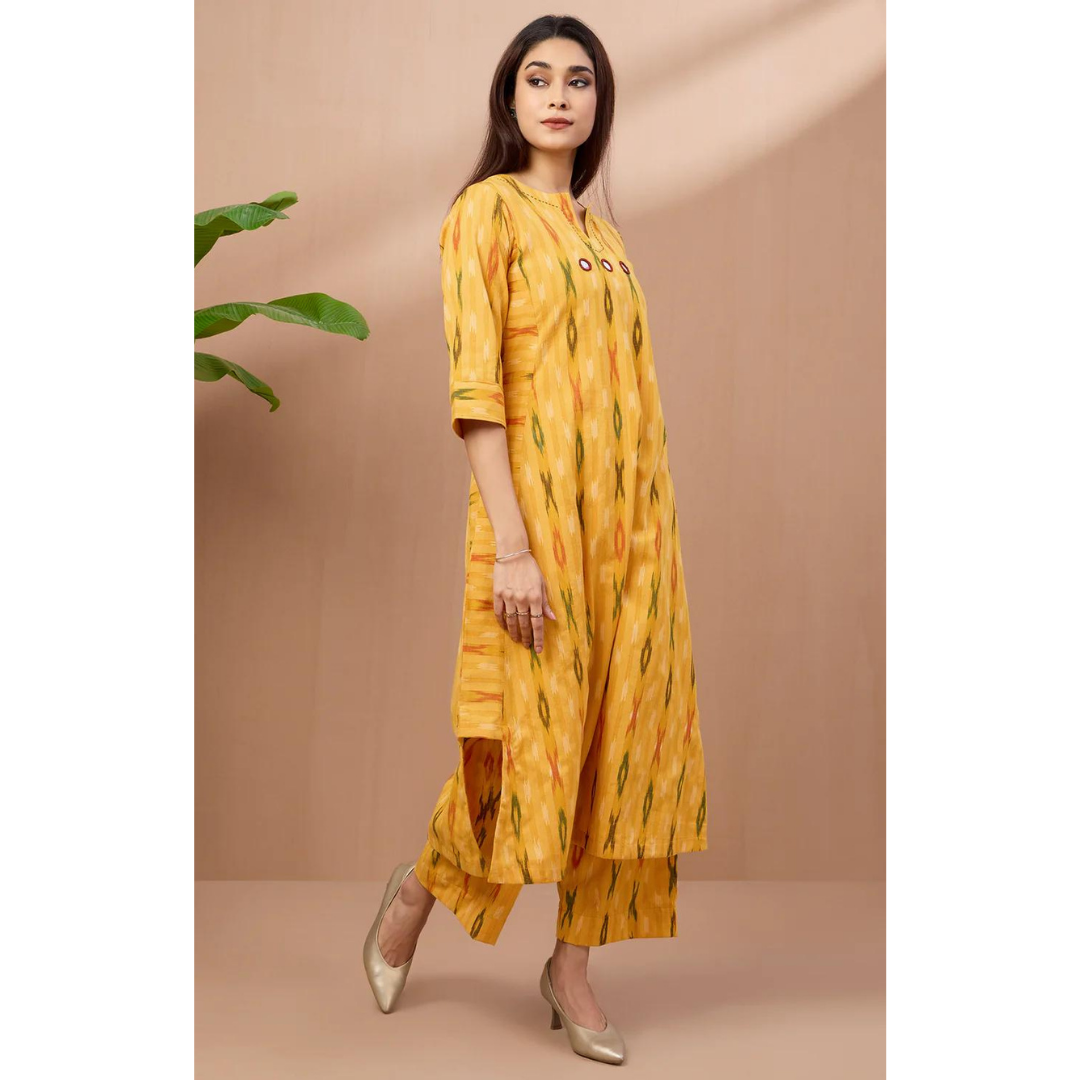 Co-Ord Set Long Kurta With Side Twist - Luminous Threads