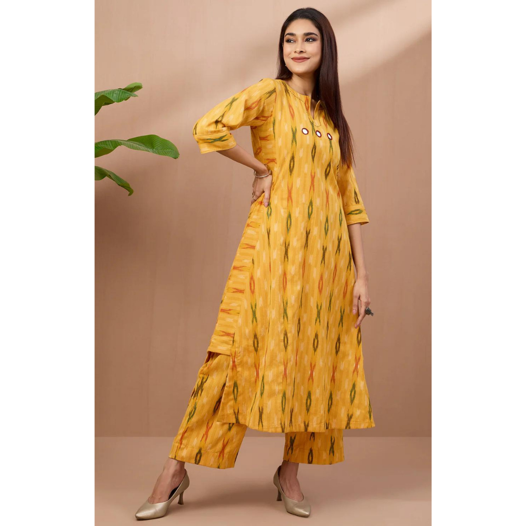 Co-Ord Set Long Kurta With Side Twist - Luminous Threads