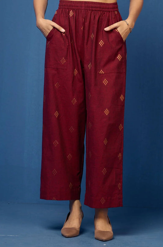 Maroon Buti Pants