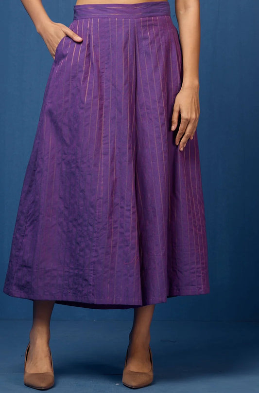 Gold Striped Purple Culotte