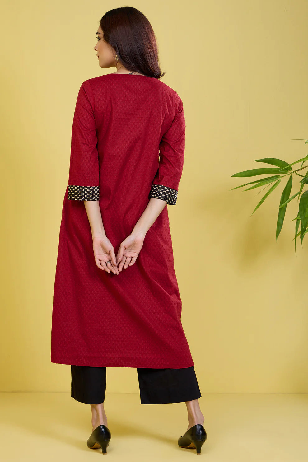 Reversible A-Line Kalidar Kurta Ebony Vineyard