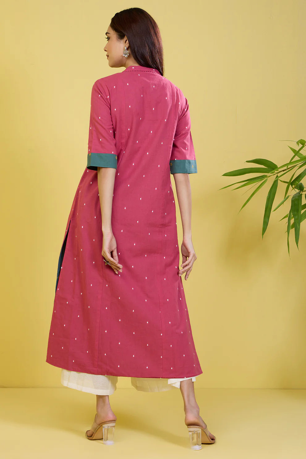 Reversible Long Yoke Panel Kurta Blush Meadow