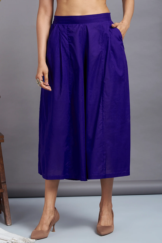 Box Pleated Indigo Culottes