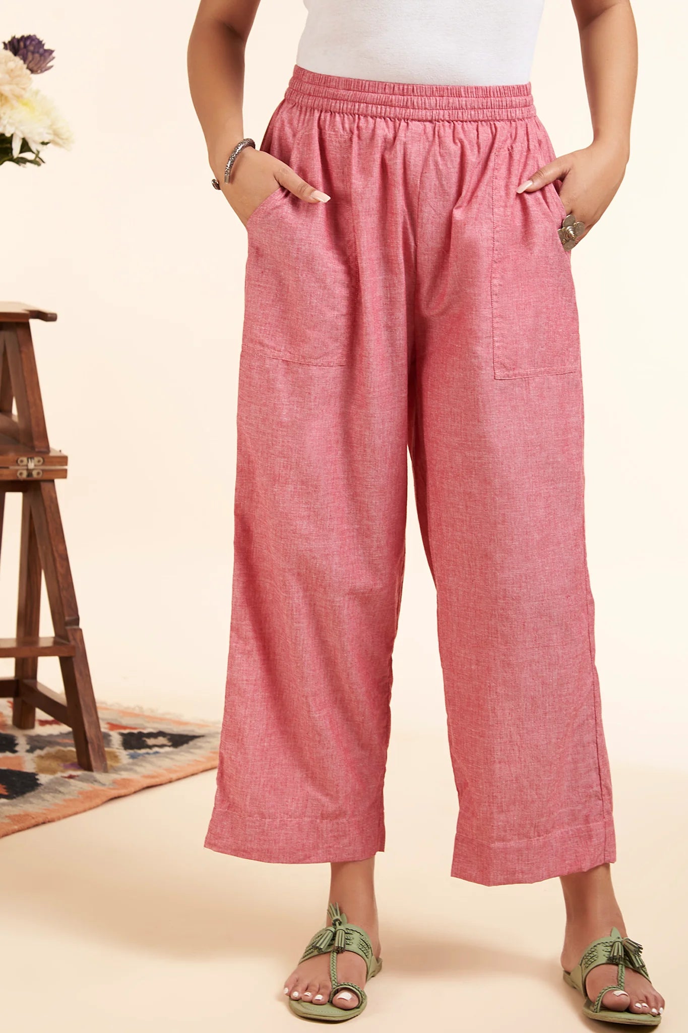 Pastel Pink Mangalgiri Pants