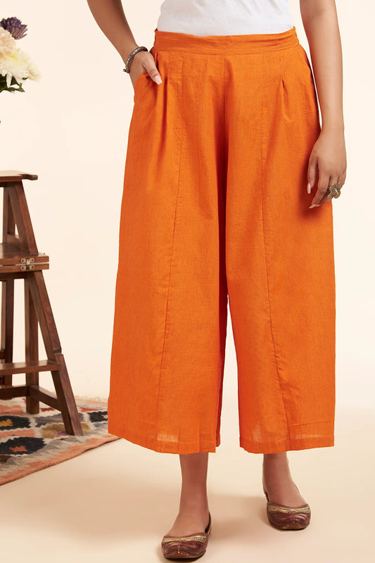 Box Pleated Orange Culottes