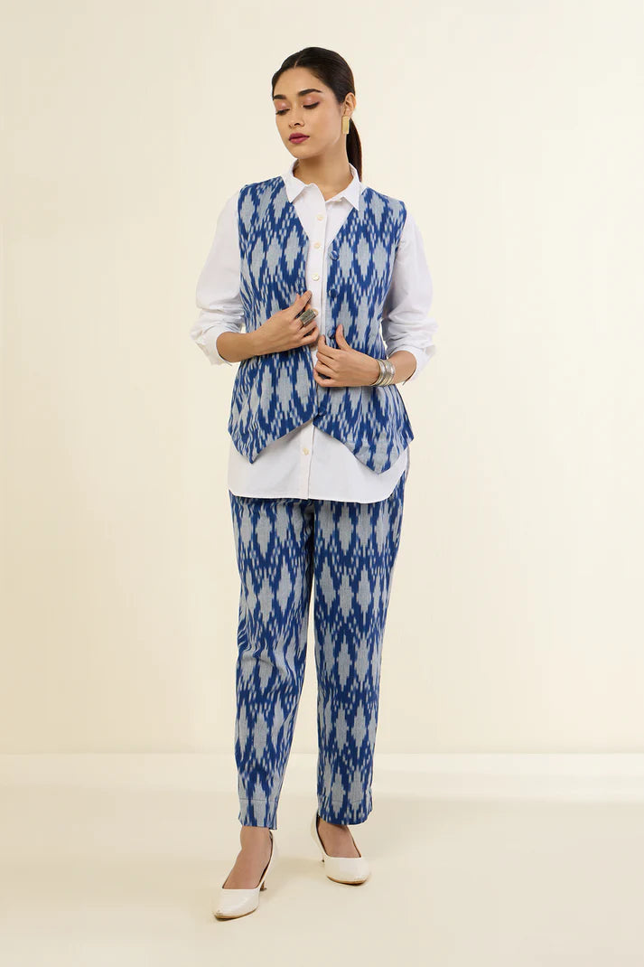 Oceanic Dreamscapes Button Down Waistcoat Co-Ord 2-Piece Set