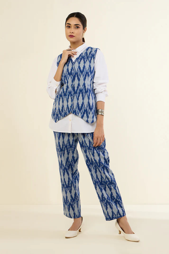 Oceanic Dreamscapes Button Down Waistcoat Co-Ord 2-Piece Set