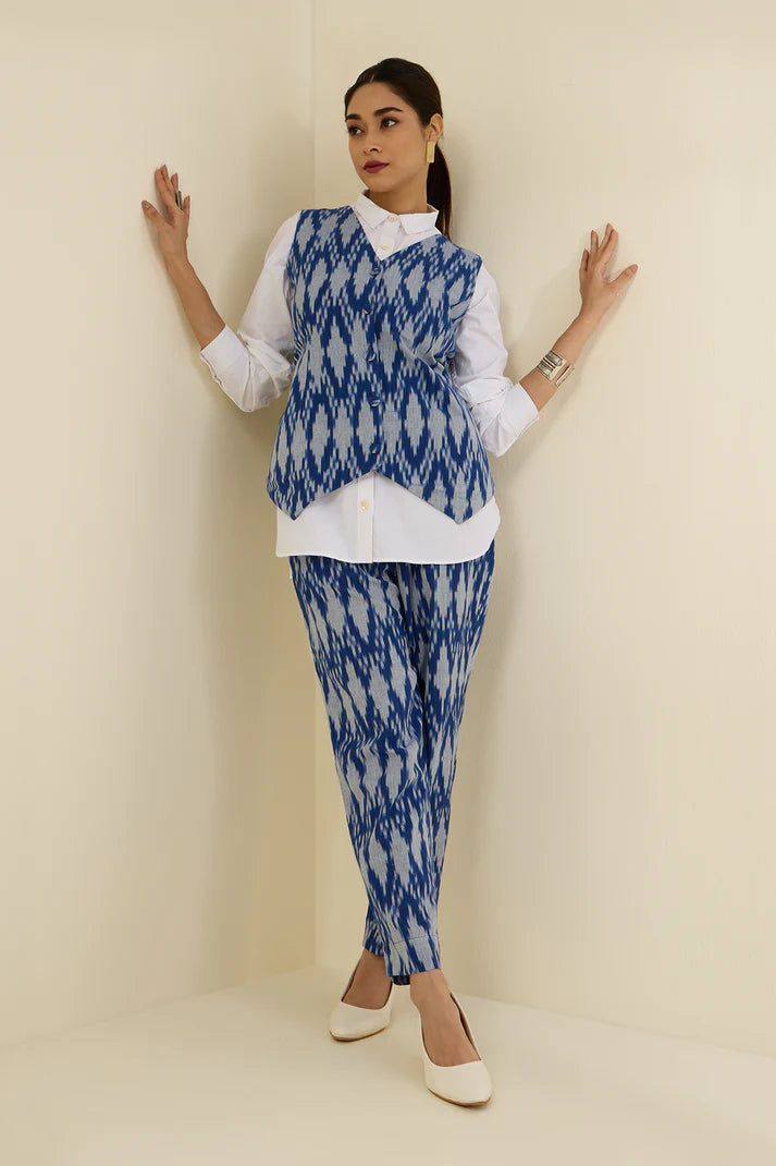 Oceanic Dreamscapes Button Down Waistcoat Co-Ord 2-Piece Set