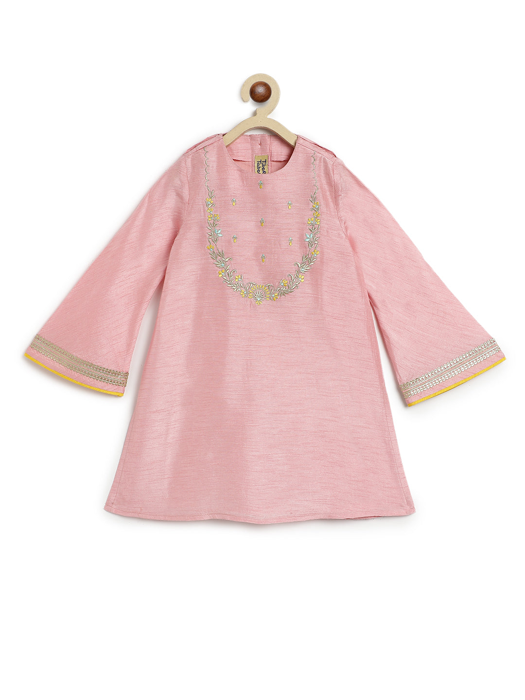 Nargis Silk Suit Set for Girls - Pink