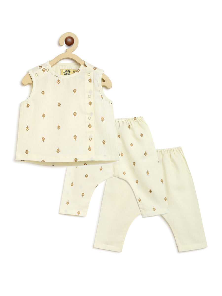 Unisex Jhabla Set - Cream