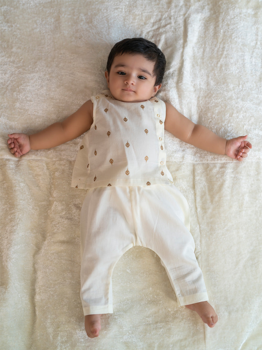 Unisex Jhabla Set - Cream