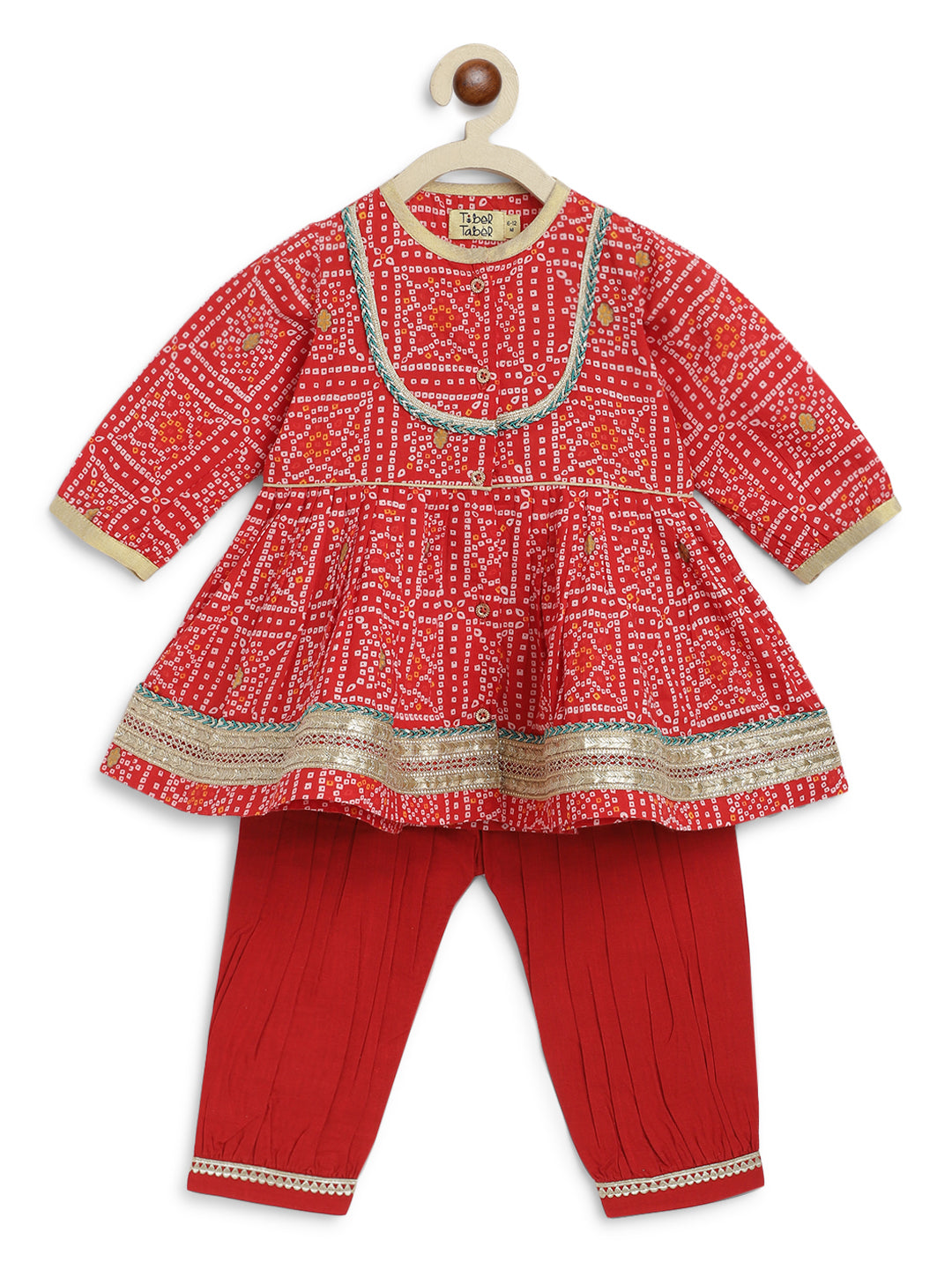 Bandhani Cotton Angrakha Suit Set